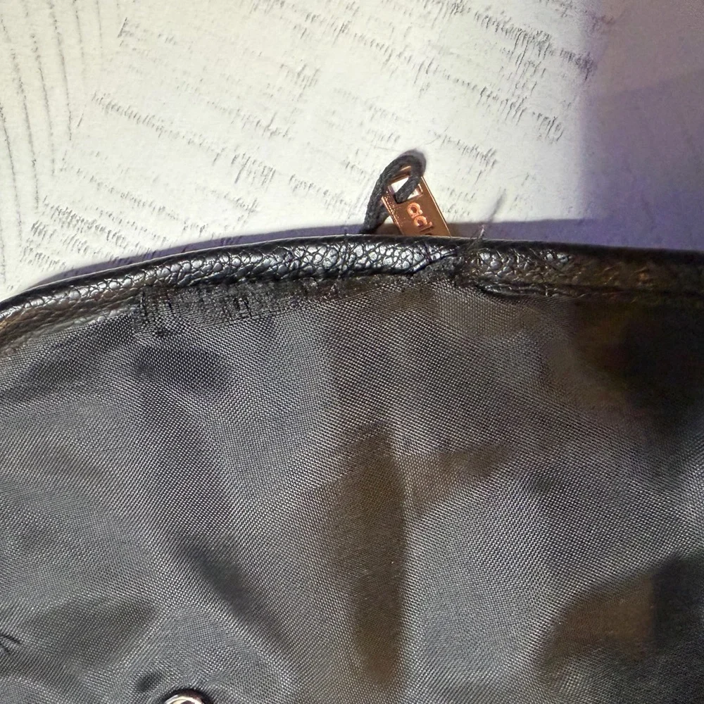 Adidas Black faux‎ Leather Drawstring Backpack